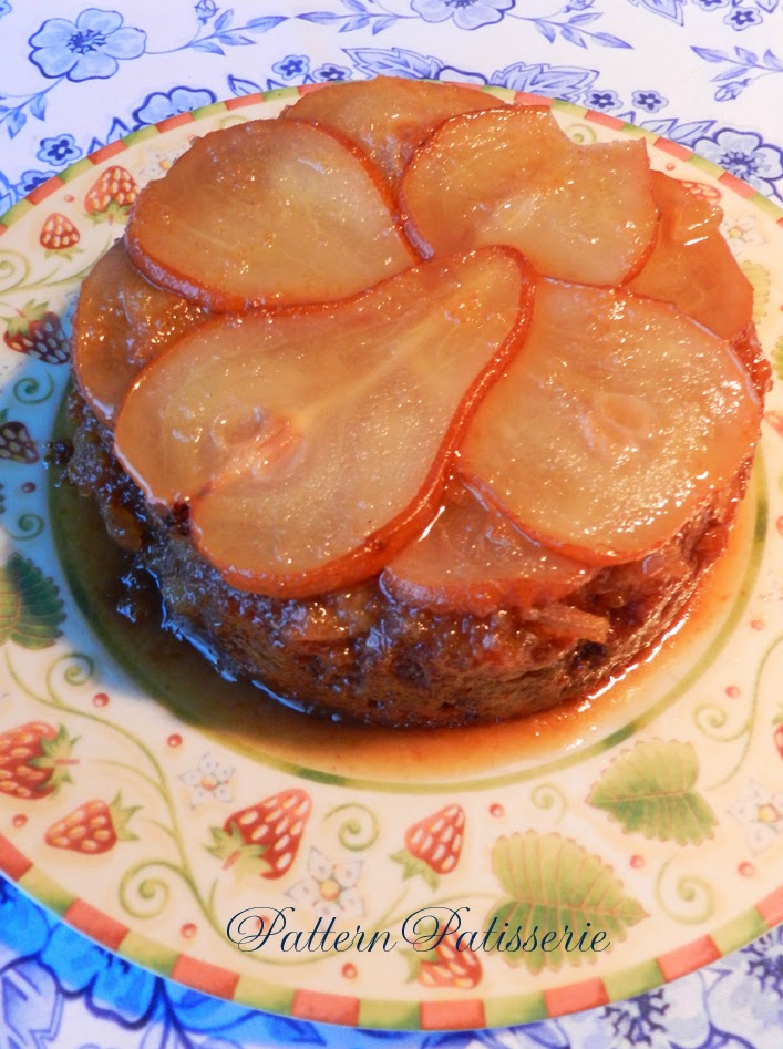 patternpatisserie Sticky Toffee Pear and Gingerbread Upside Down Cake