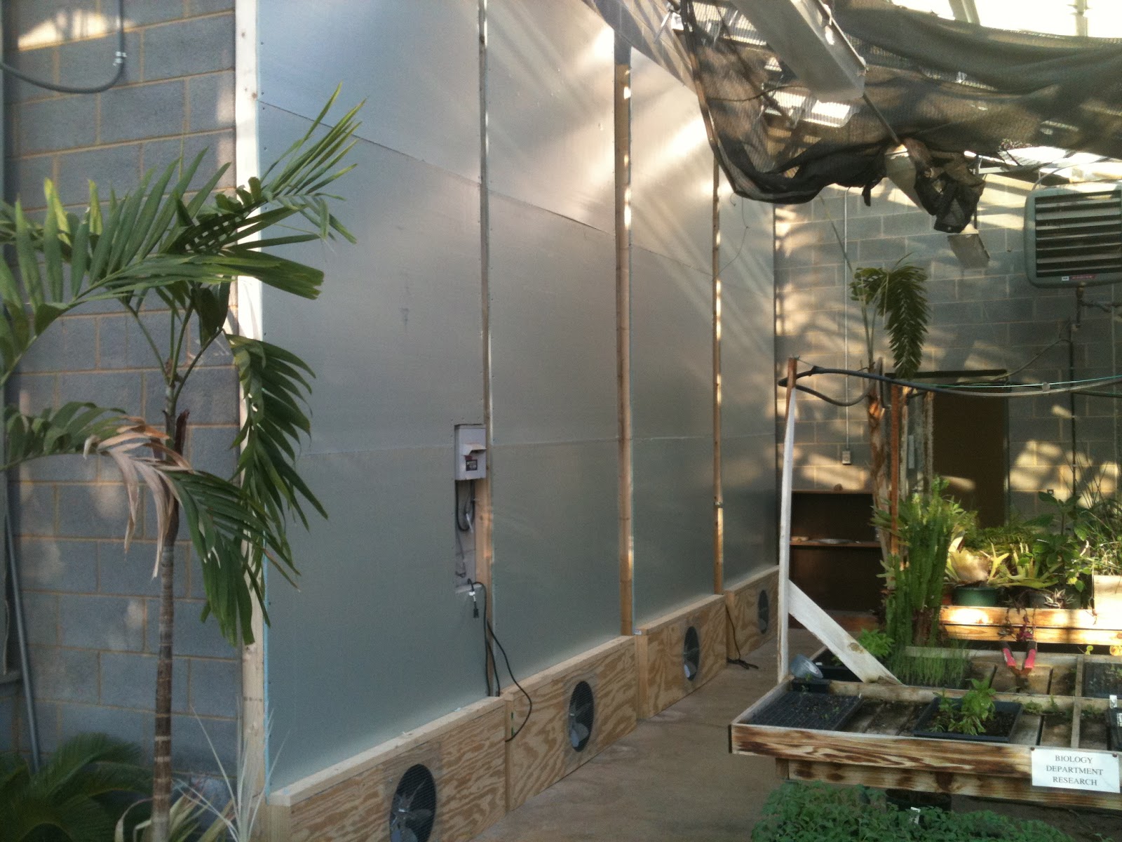 fashioning a greenhouse Installation of phase change materials at AB