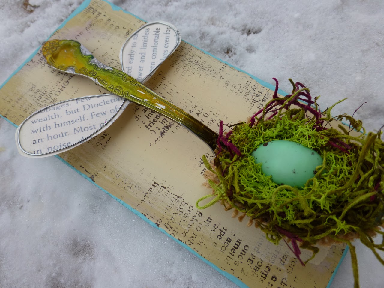 Made by Nicole Birds Nest Spoon Mixed Media Wall Decor
