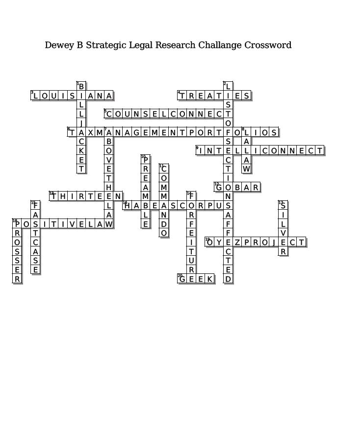 Gamify This! Celebrate National Puzzle Day With a New Legal Research Genius Crossword Challenge