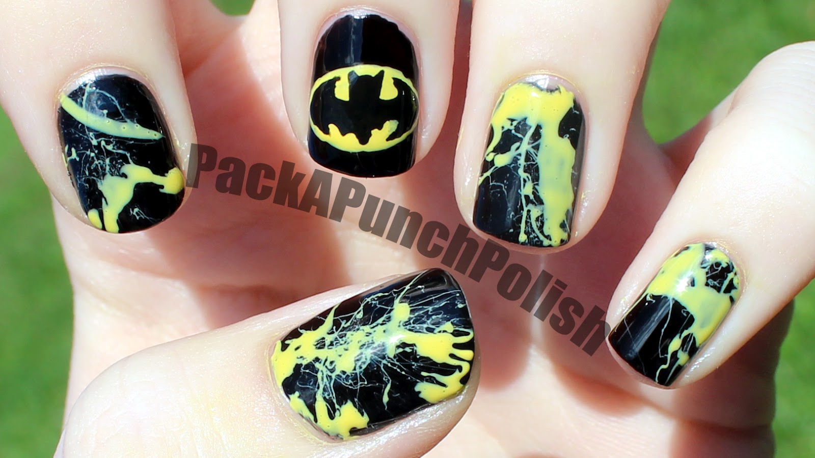 PackAPunchPolish Batman Nail Art