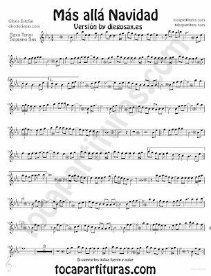 Tubescore Beyond by Gloria Estefan sheet music for Tenor and Soprano Saxophone Christmas Carol Music Score Mas alla