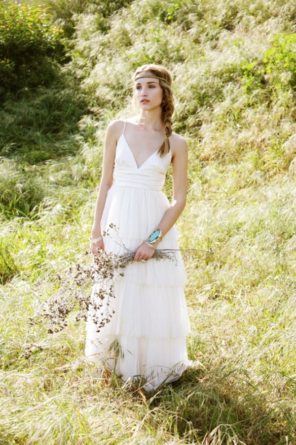 bohemian wedding gown layered Simple Hippie Wedding Dresses bohemian wedding gown layered
