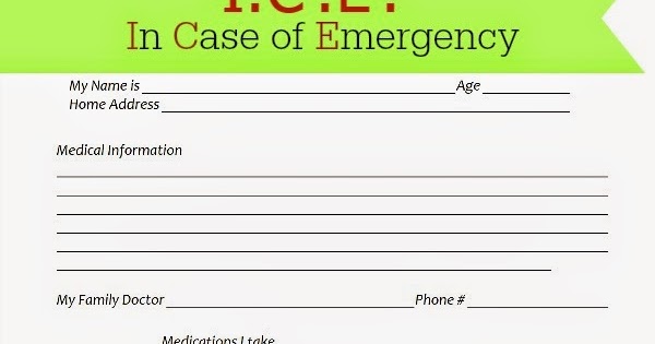 in case of emergency forms