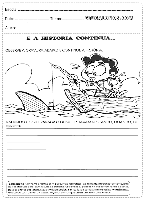 Observe a gravura e depois continue a história