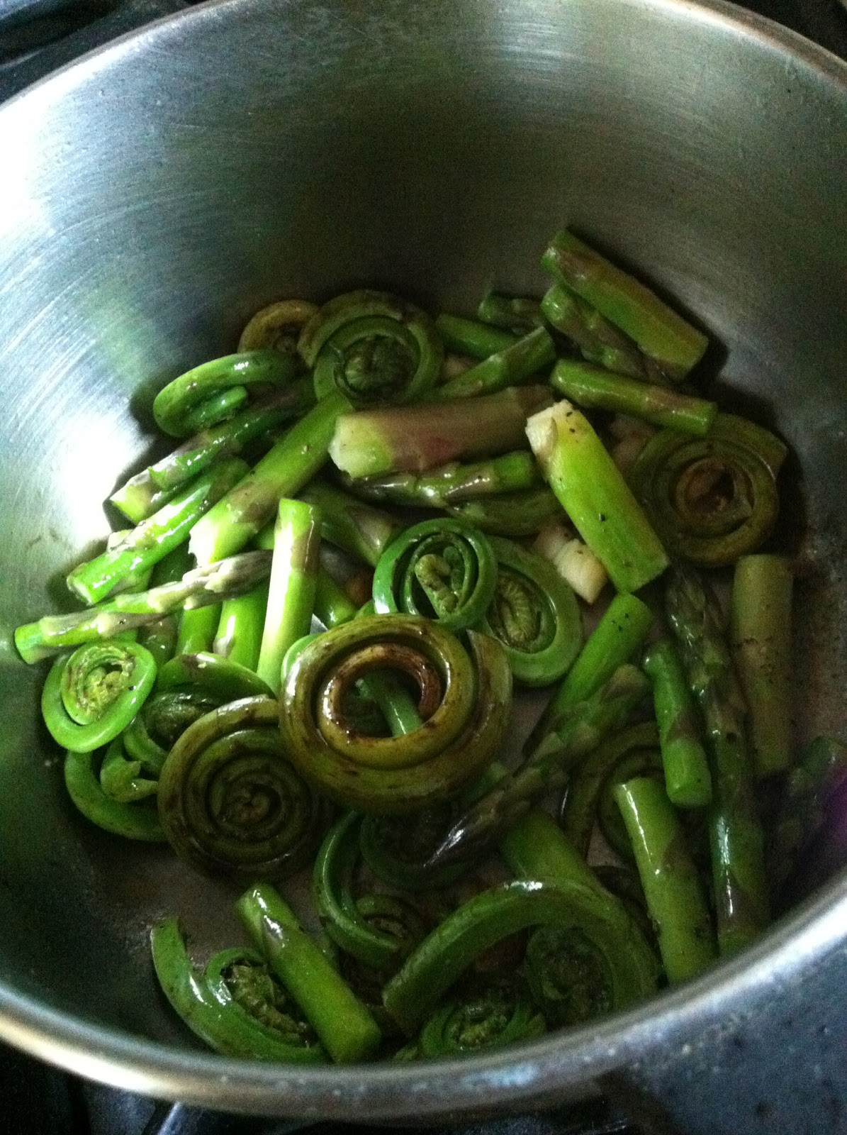 gastronomic nomad Chilled FiddleheadsAsparagus Soup