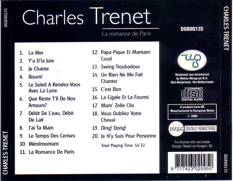 Charles Trenet2005La Romance de Paris 320kbps FLAC 01 La Mer