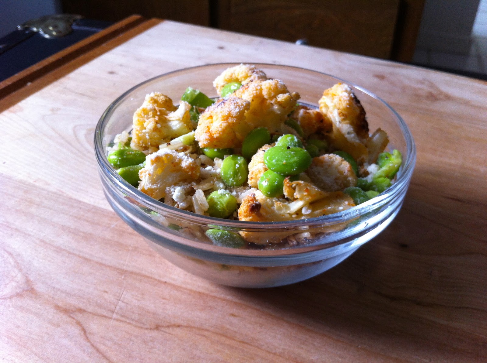 Culinarily Courtney Roasted Cauliflower and Edamame Brown Rice Salad