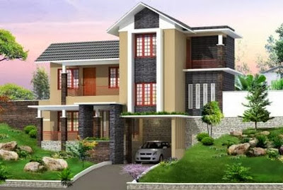 Contoh Desain Rumah Mewah 2 Lantai bagian Depan ~ Gambar ...