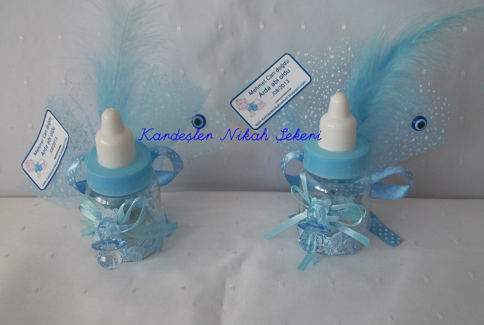 Kardeşler nikah Şekeri. Biberon bebek şekeri Mehmet Can