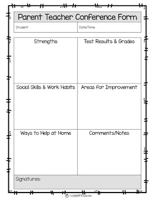 parent teacher conference form
