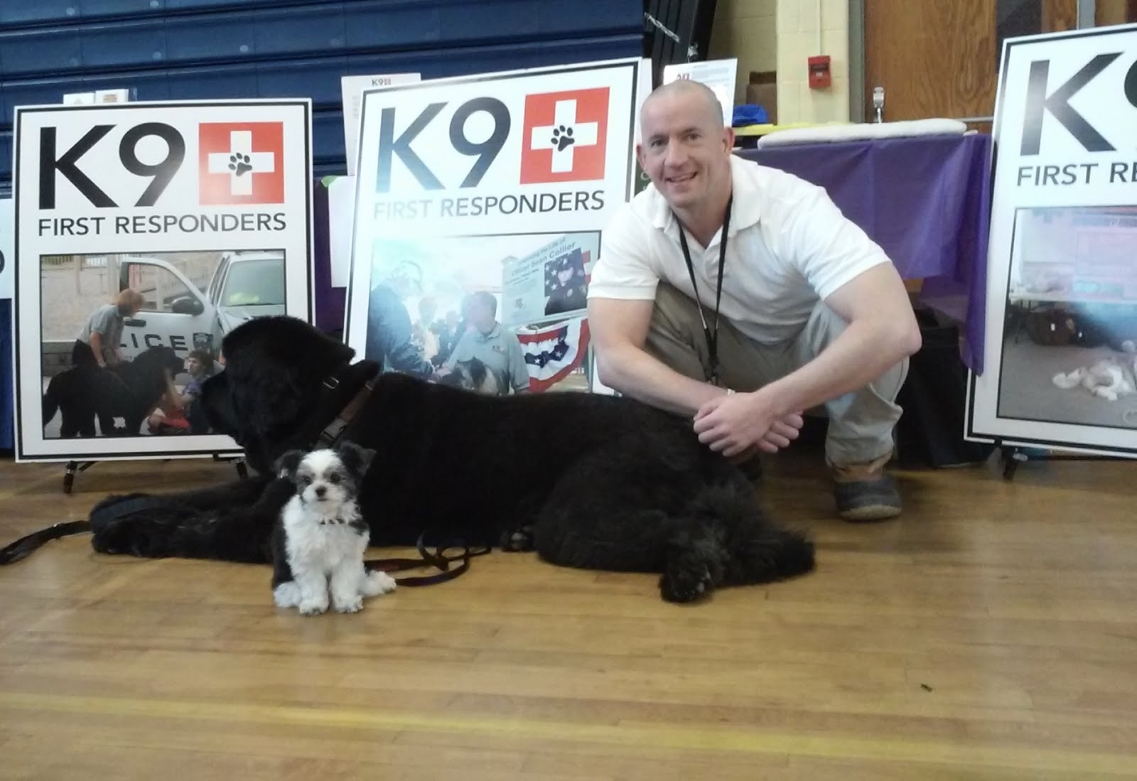 Thomas Q Kimball of Ridgefield, Connecticut with Gizmo and Socrates K9 First Responders, Inc.