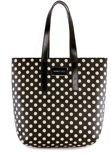Rebajas SS 2015 complementos bolso grande lunares negro y blanco Rebajas SS 2015 complementos bolso grande lunares negro y blanco