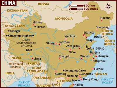 China Map Regional Political