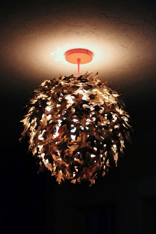 Im Herbst basteln: Lampe aus Blättern selber machen Im Herbst basteln: Lampe aus Blättern selber machen