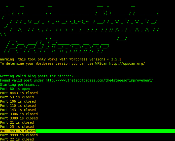 Wordpress Pingback Port Scanner Hacking & Tricks