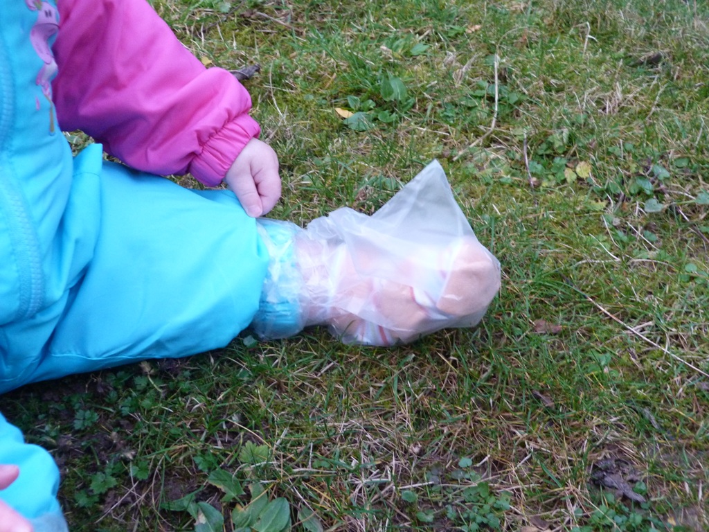 An English Homestead Plastic Bags On My Daughters Feet...