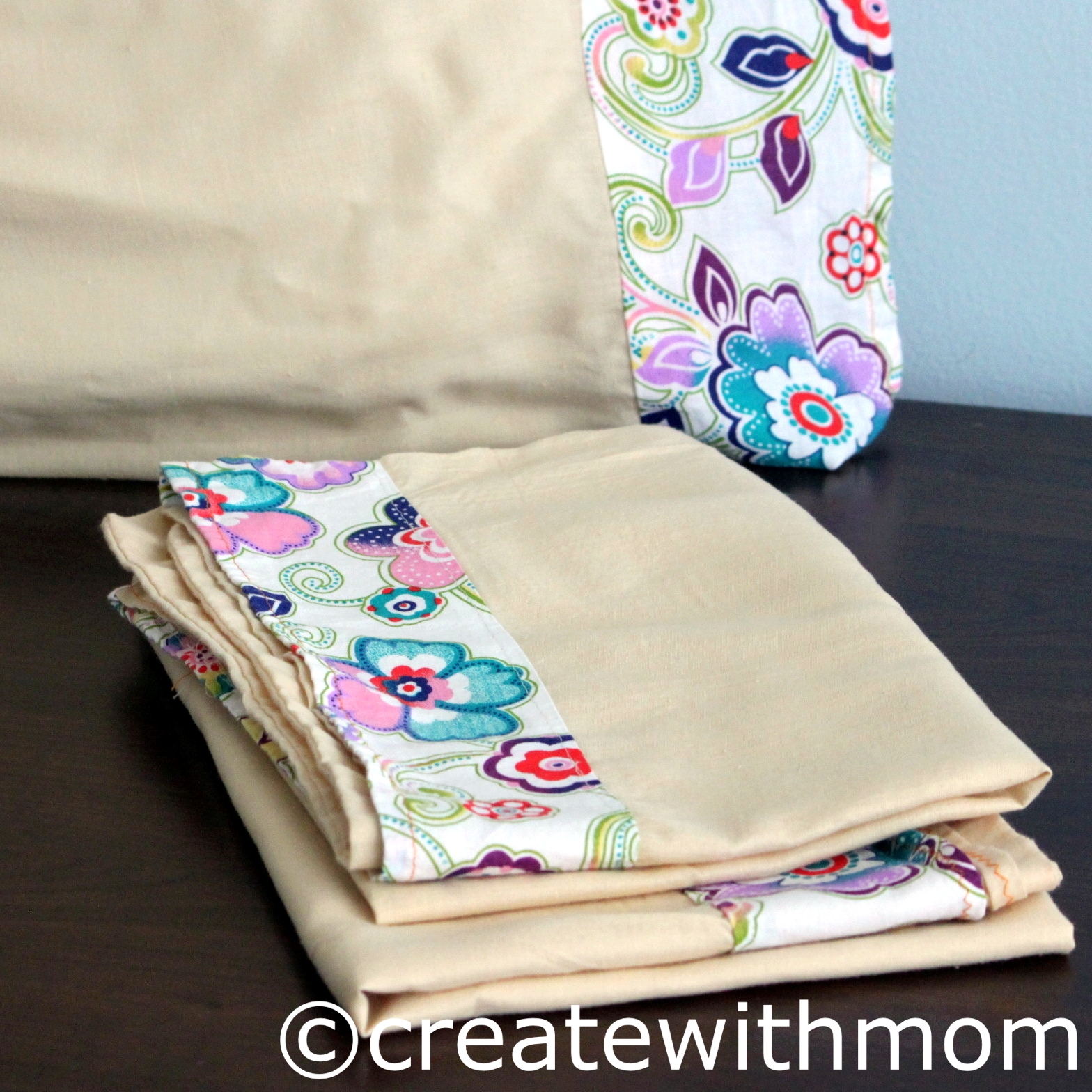 Create With Mom Making pillowcases