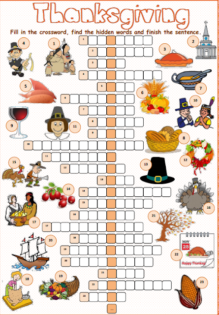Autumn crossword for adults