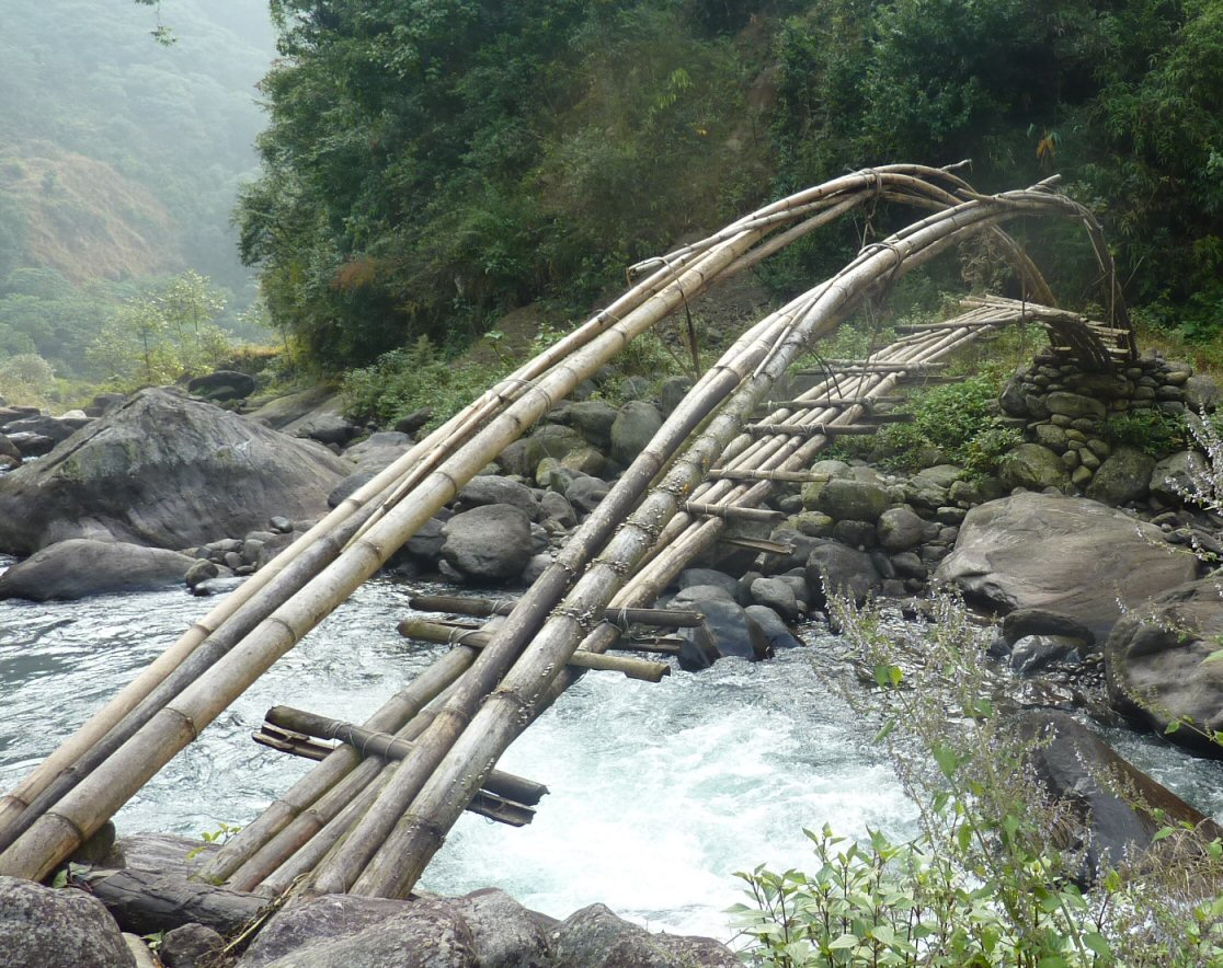 koi pond bridges Bamboo Bridge