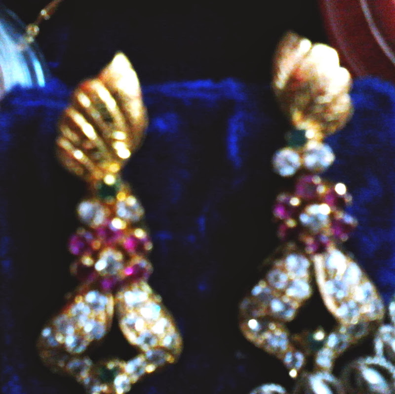 Gemstone diamond earrings title=