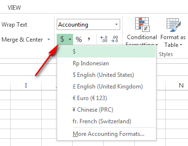Cara Merubah Default Satuan Mata Uang Accounting Dari Menjadi Rp Di Ms Excel Si W0nk