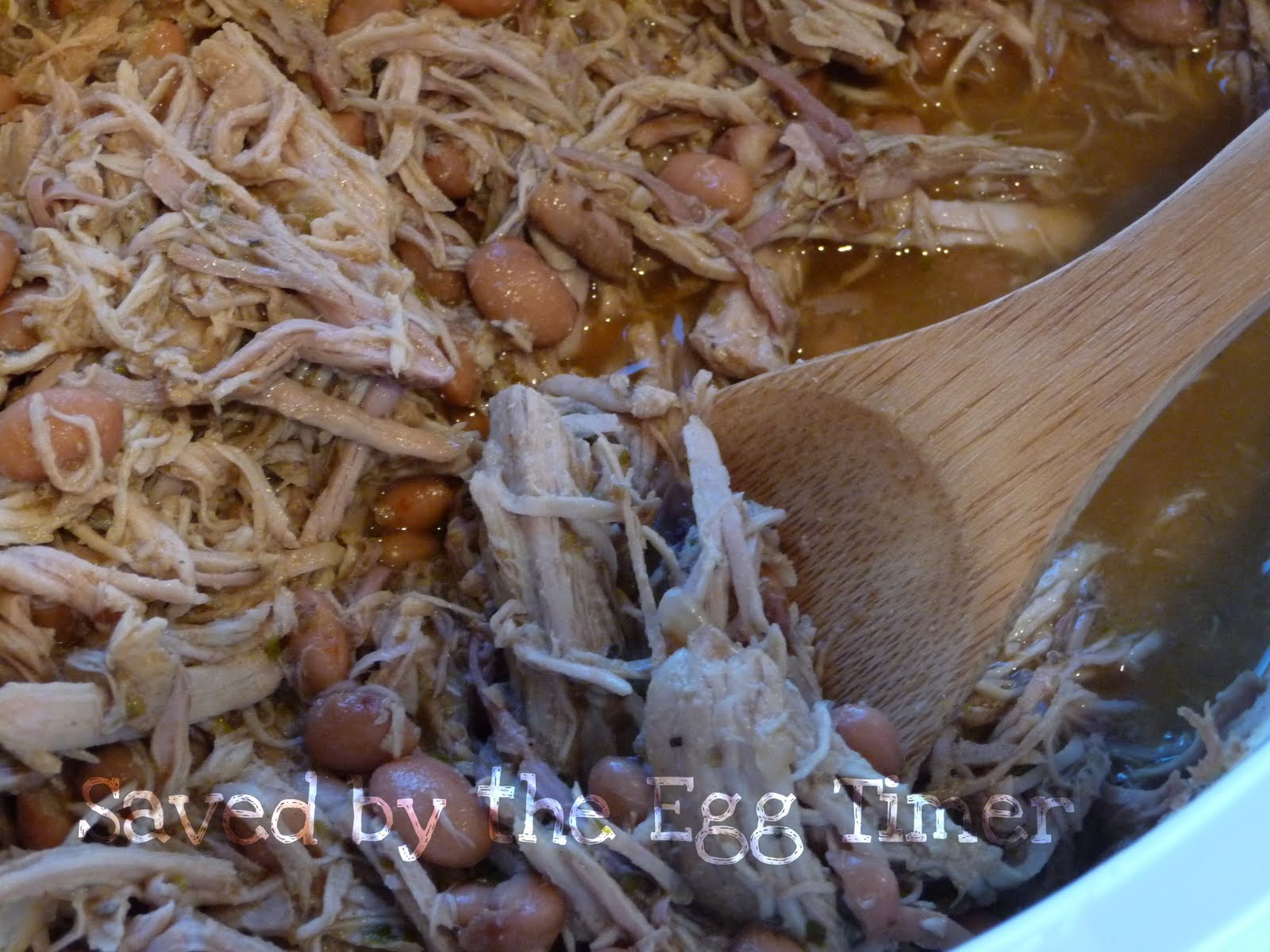 Saved by the Egg Timer Pulled Pork and Beans with Spanish Rice