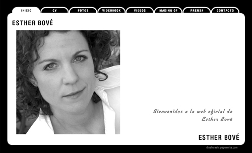 página web oficial de la actriz Esther Bové