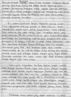 Karangan Surat Tidak Rasmi - Suasana Belajar Di Asrama Penuh