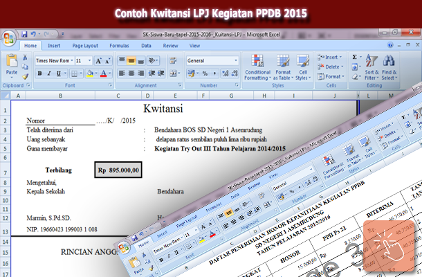 Contoh Kwitansi LPJ Kegiatan PPDB 2015 Format Microsoft Excel