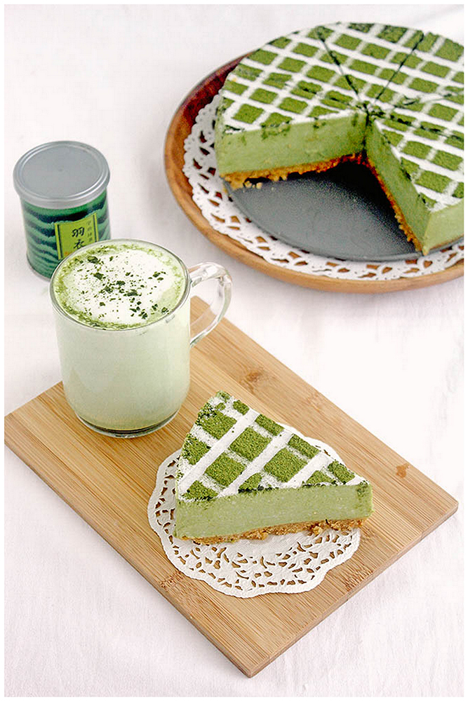 Foodagraphy. By Chelle. Matcha Tofu Cheesecake 豆腐チーズケーキ