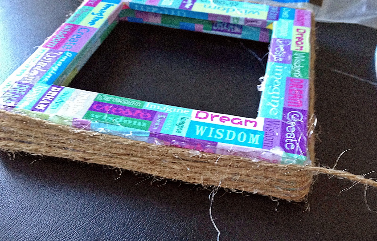Homemade Shenanigans Twine Picture Frame