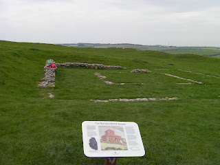 foundations of ruined roman temple maiden castle