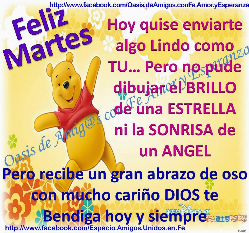 Oasis de Amigos con Fe Amor y Esperanza: Feliz martes
