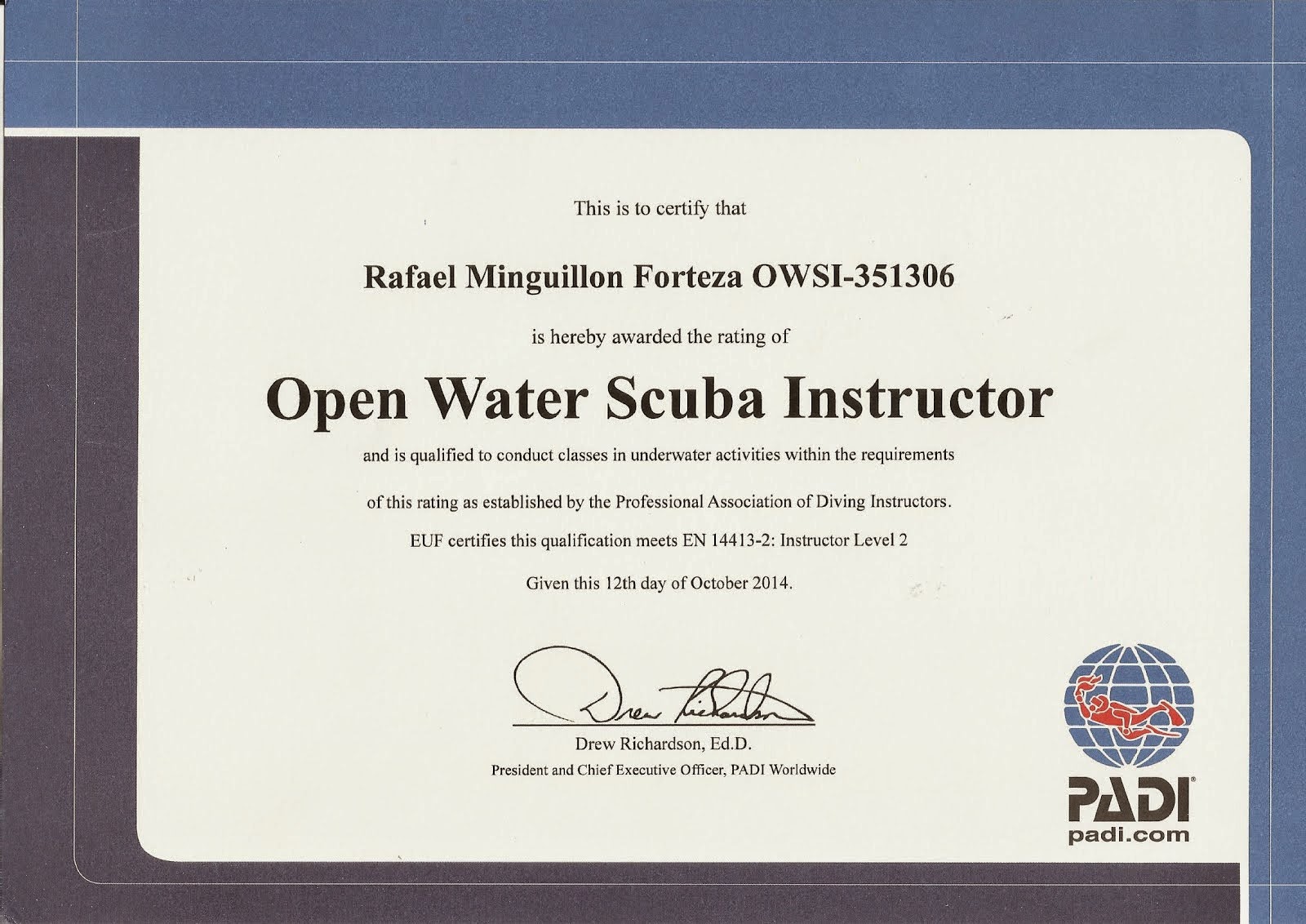 Open Water Scuba Instructor