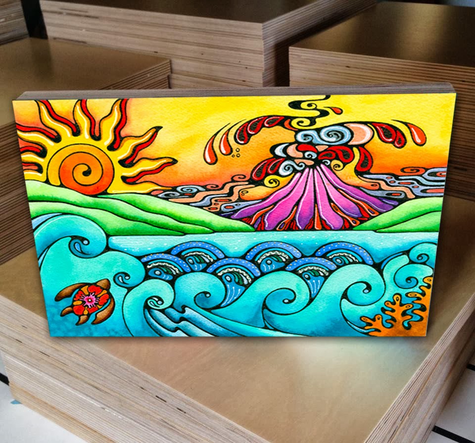 Holly Kitaura Art Hawaiian Prints on Wood