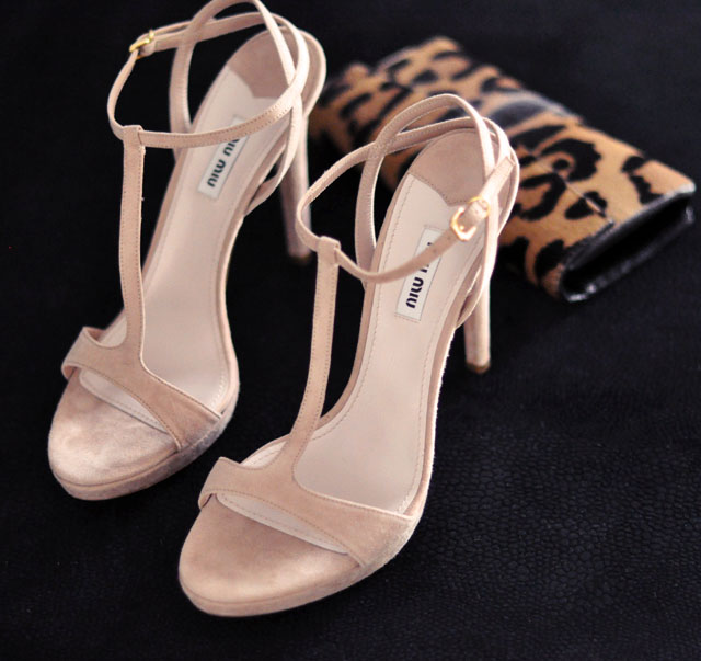 miu miu shoes, blush t-strap sandals, heels