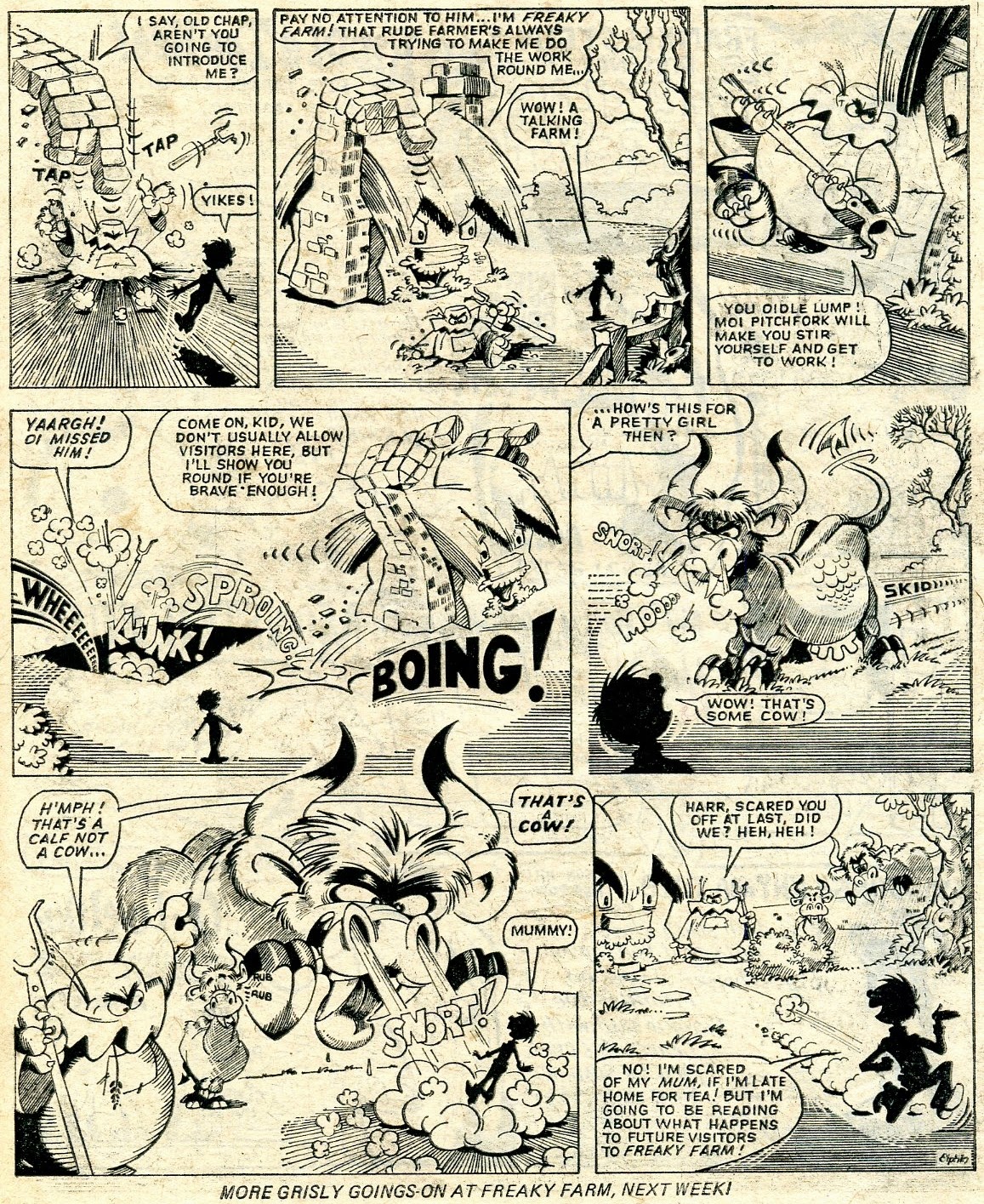 The 2 Page Strip Ran In Issues 40 To 73 And Didnt Miss A Single Week Last Frame Of Final Episode MFC No Freaky Farmer Told Readers