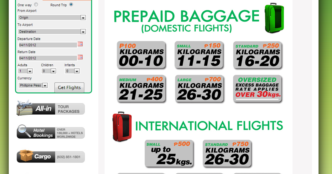 Cebu Pacific and Zest Air Prepaid Baggage The Panda Passport
