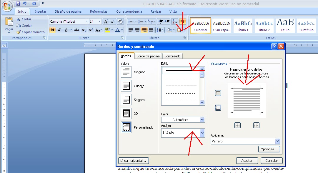Informática Secundaria y Bachillerato WORD