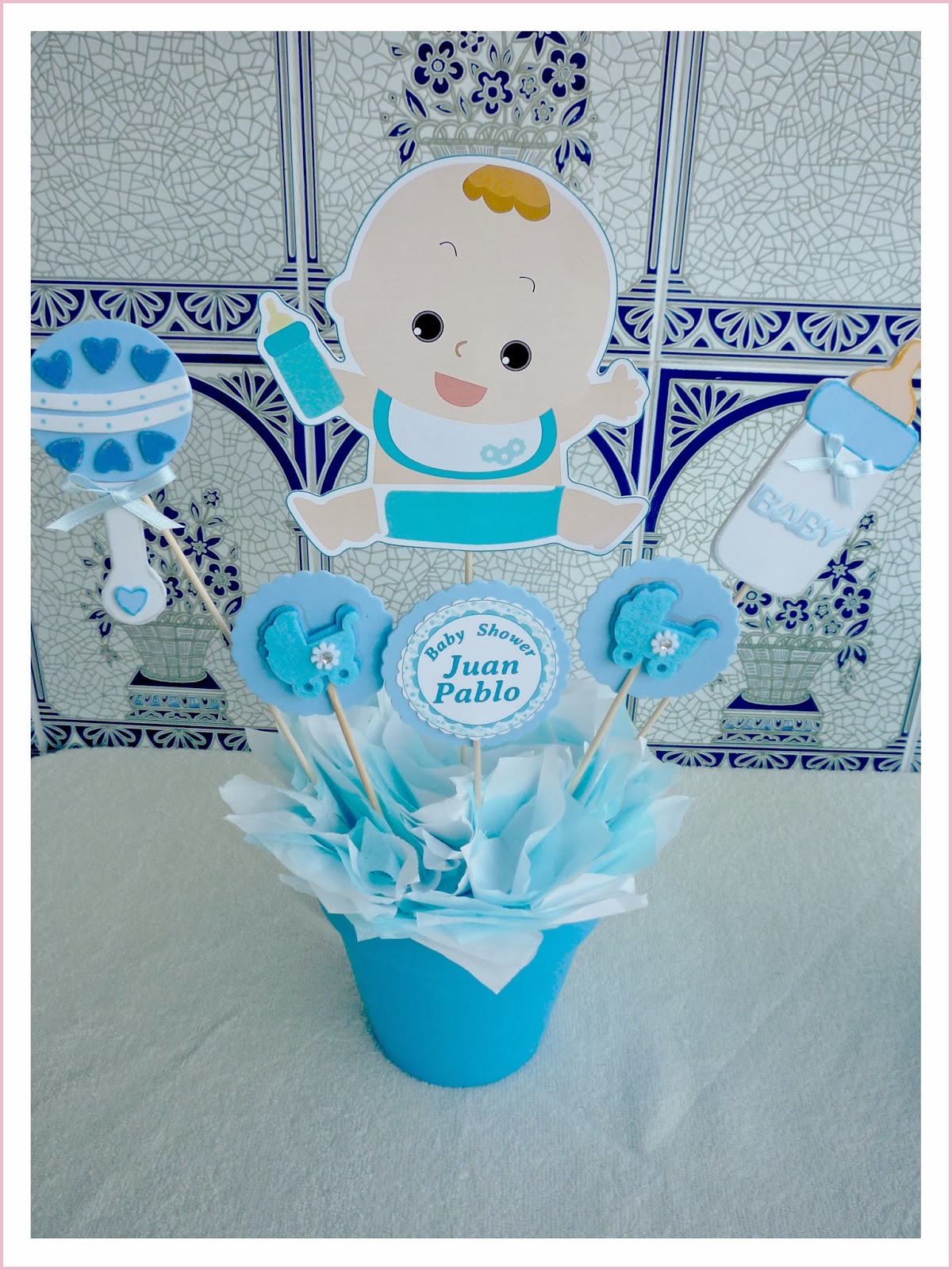 Centro de mesa de goma eva para baby shower - Imagui