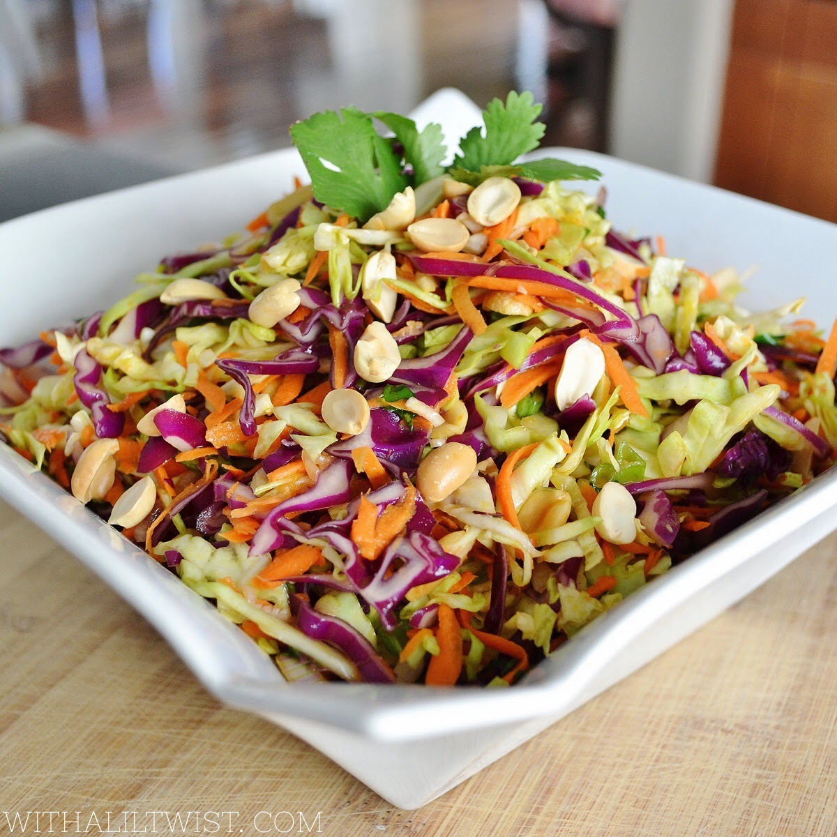 ...with a lil' twist {Skinny} Asian Coleslaw with Peanut Powder Dressing