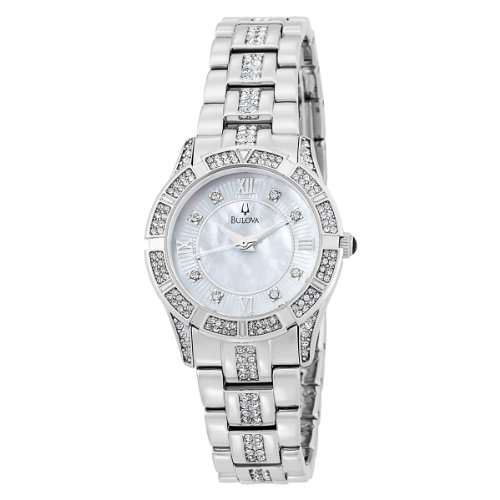 Bulova Women's 96L116 Swarovski Crystal Bracelet Mother of Pearl Dial Watch