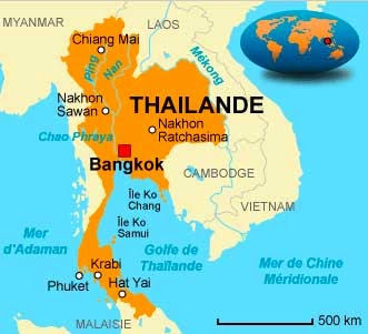 carte de la Thaîlande