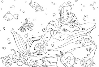 ariel mermaid coloring pages
