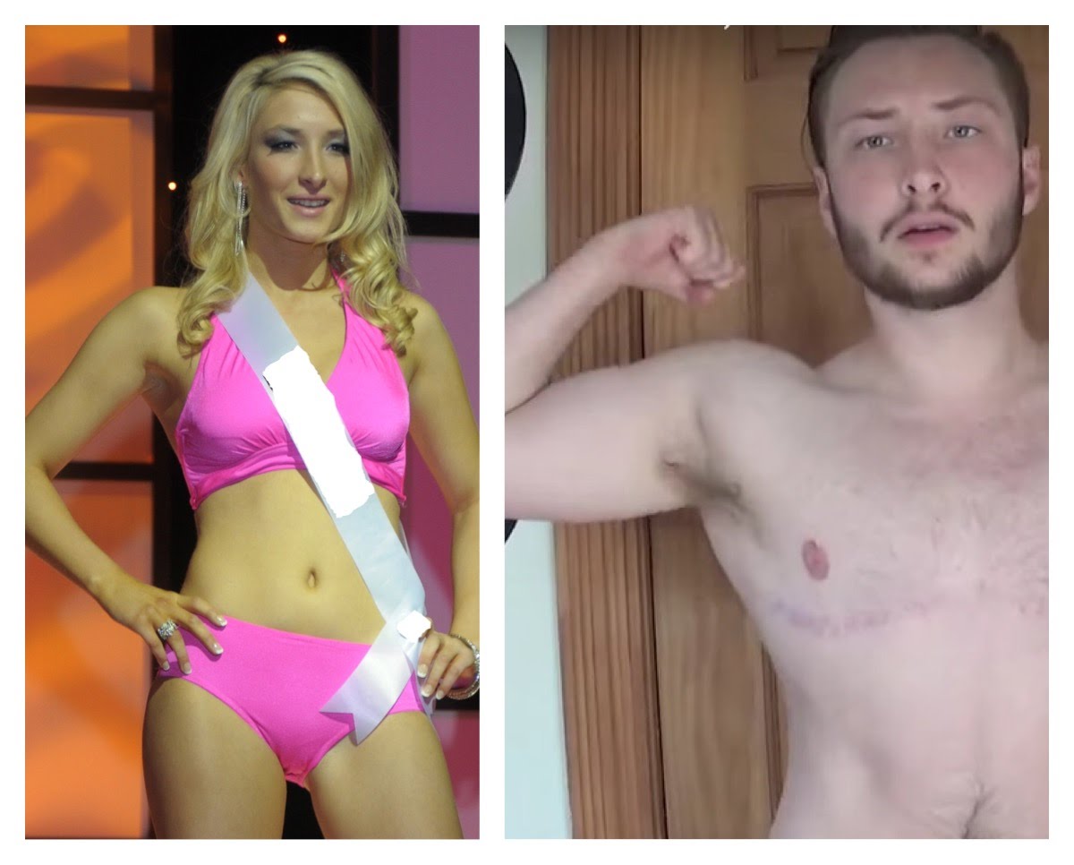 Bikini transgender handjob penis load cumm on face