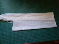 Bolsa de plástico doblada longitudinalmente