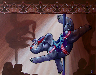 Carousel Elephant Acrylic Painting