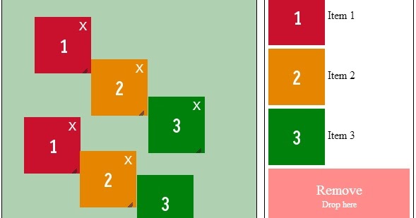 Drag And Drop Jquery With Clone Remove Item Revert With Close Button Jquery 2 Dotnet