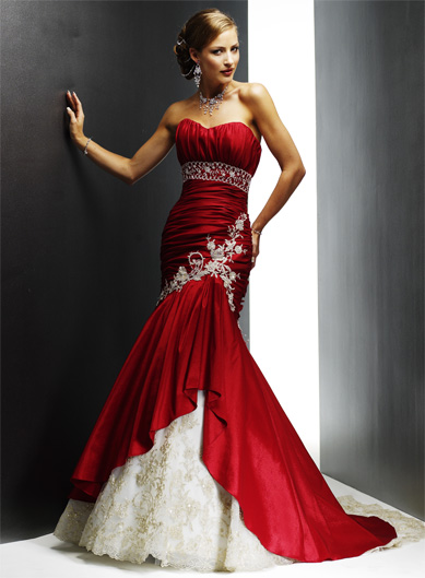 red and black wedding dresses 